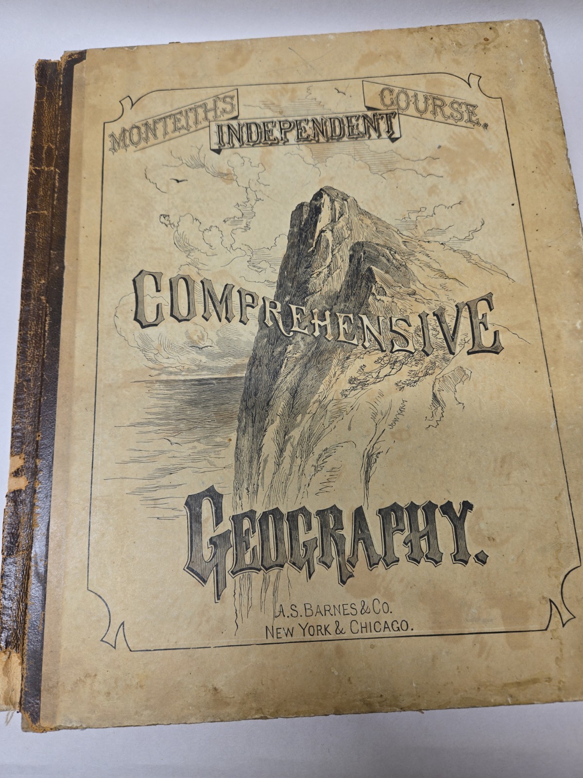 Rare Antique Comprehensive Geography Book by James Monteith 1876