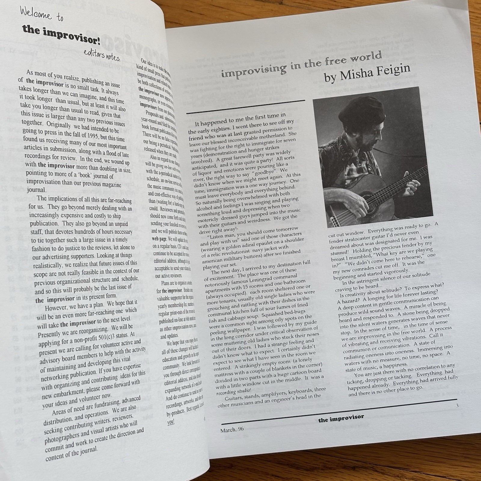 IMPROVISOR—Journal of Free Improvisation—Vol XI—1996—LaDonna Smith—Davey William