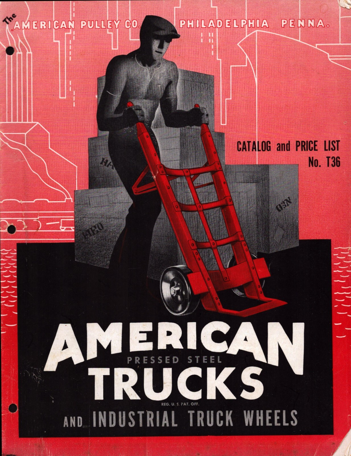Vintage American Steel Hand Trucks Lewis E. Tracy Co. Boston Massachusetts