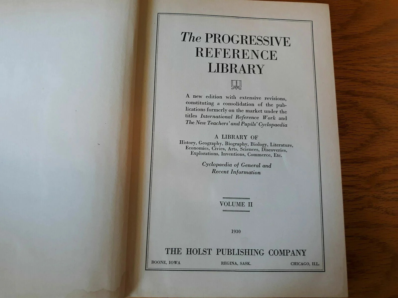 The Progressive Reference Library with Loose Leaf Revision Service Vol 2 1930