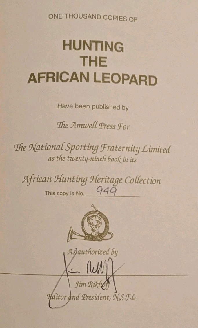 *SIGNED* Hunting the African Leopard (Numbered)