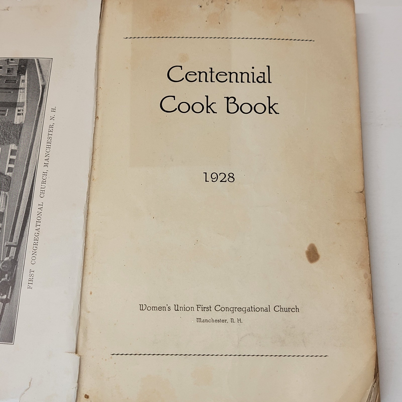 1928 Cook Book Women’s Union First Congregational Church Manchester NH 100 Aniv