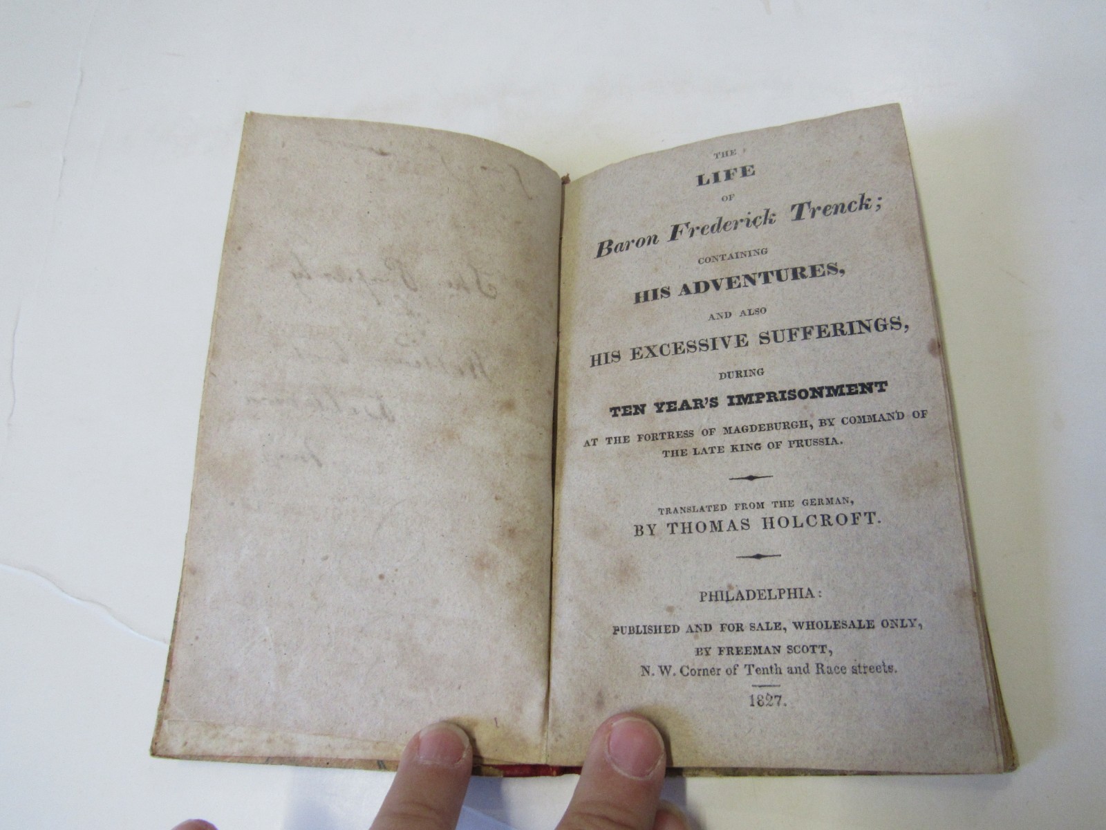 1827 Life of Baron Frederick Trenck by Thomas Holcroft
