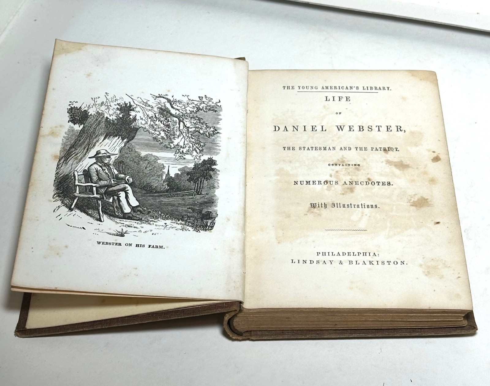 Antique 1853 Life of Daniel Webster Illustrated Statesman & Patriot Book