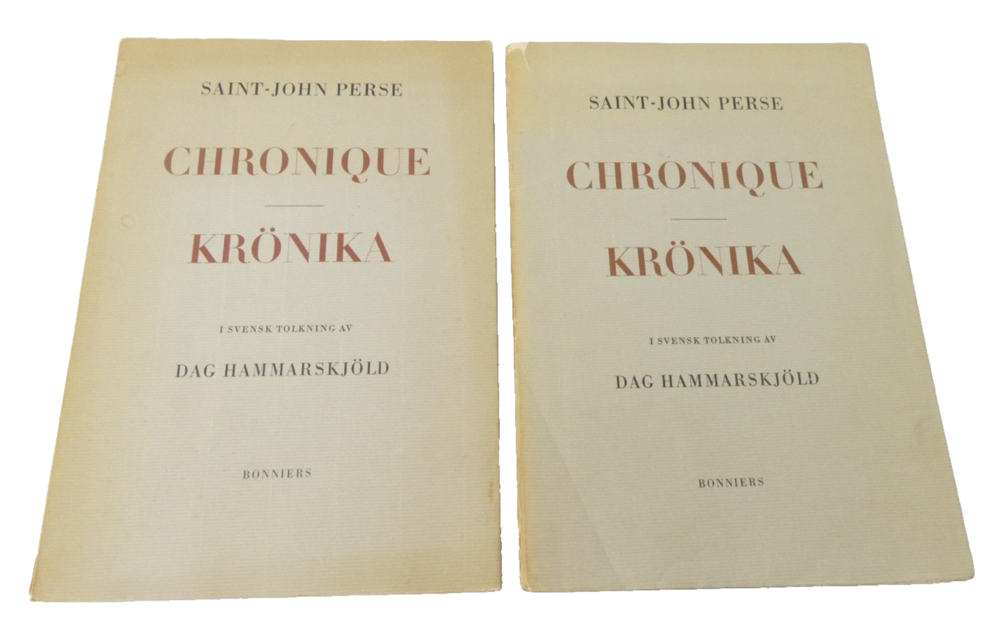 Vintage Saint-John Perse Chronique Krönika Dag Hammarskjöld UNCA Inscribed Lot 2