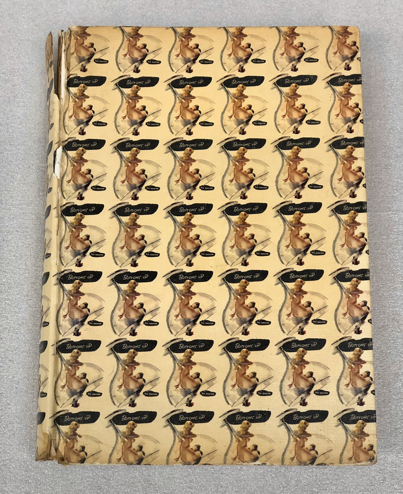 Vtg 1954 Ted Saucier’s ‚Bottoms Up‘ HC Book of Cocktails, Pin-Up Girls *INTACT*