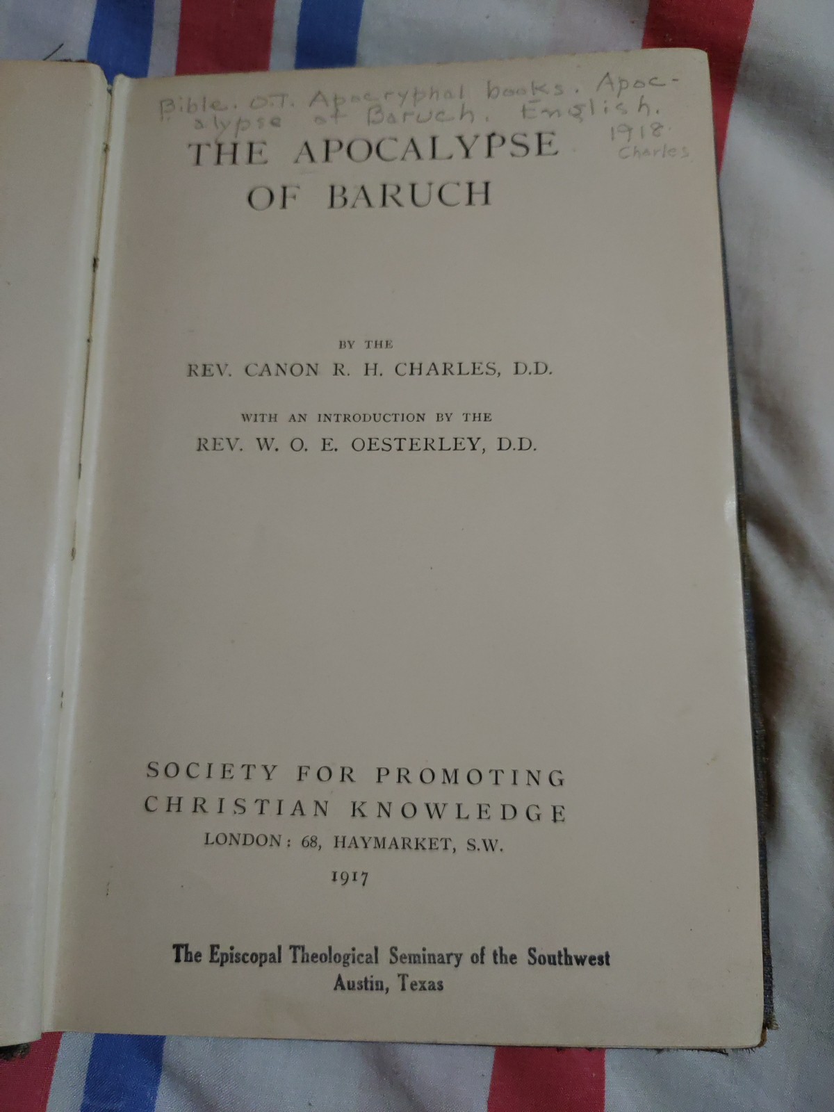 The Apocalypse Of Baruch And The Assumption Of Moses Book 1st Edition