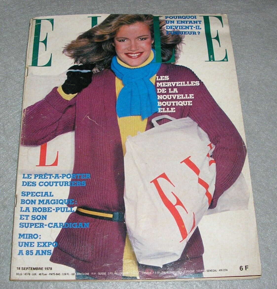 Vintage Women’s Fashion Book ELLE French Magazine Haute Couture September 1978