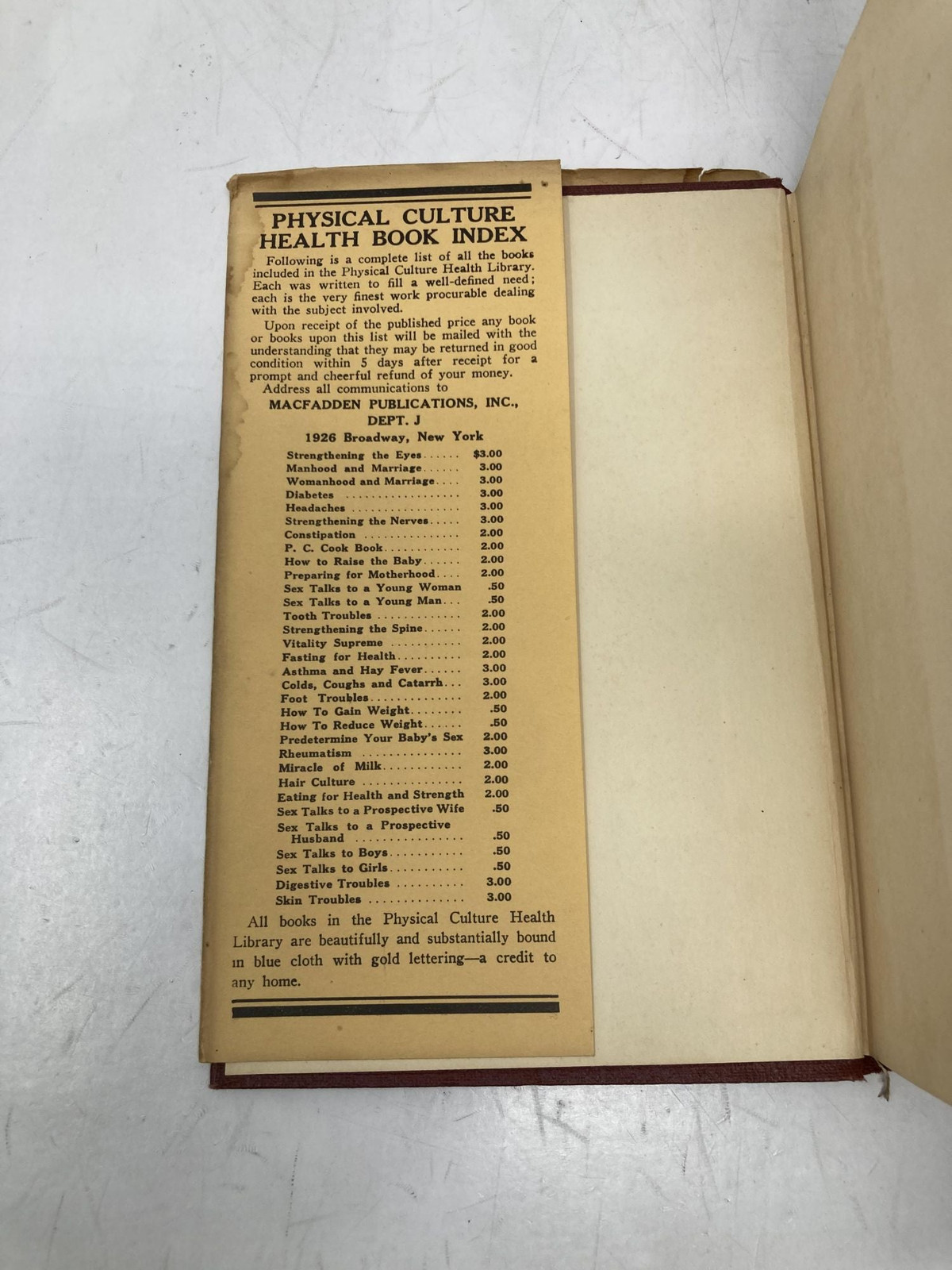 Strengthening the Nerves by Bernarr Macfadden First 1st Edition VG HC 1925