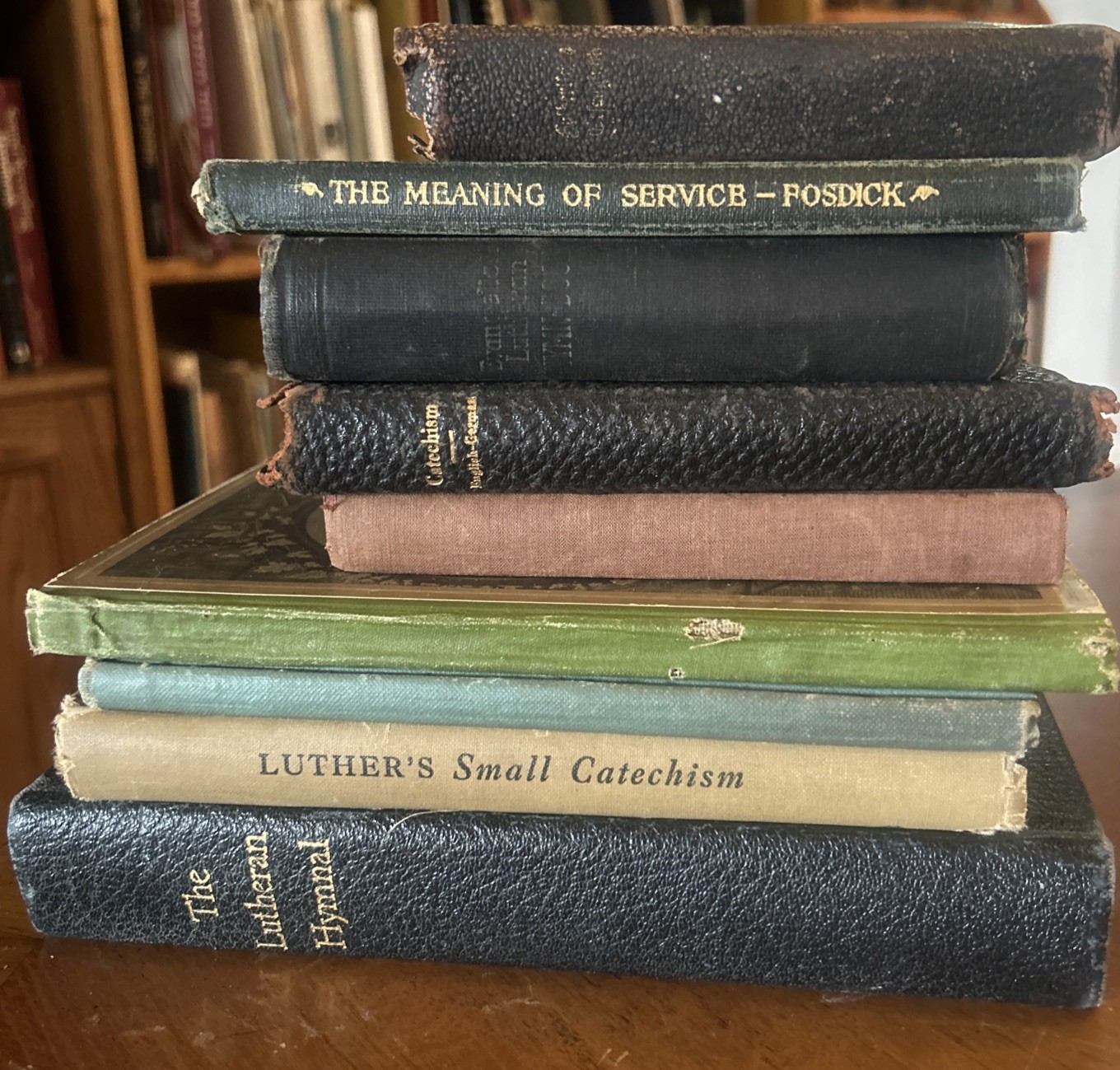 Vintage Lutheran Book Lot English/German Bibles Marin Luther HC/ Leather