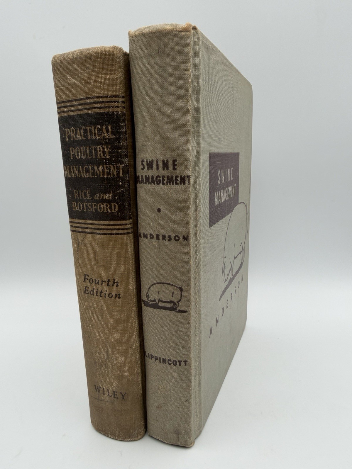 Vintage Farm Book Lot Practical Poultry Management 1940 & Swine Management 1950