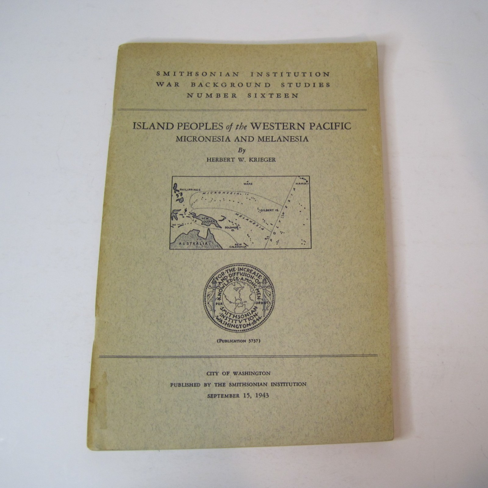 Smithsonian Institution War Background Studies No. 16 Island Peoples.. PB 1943