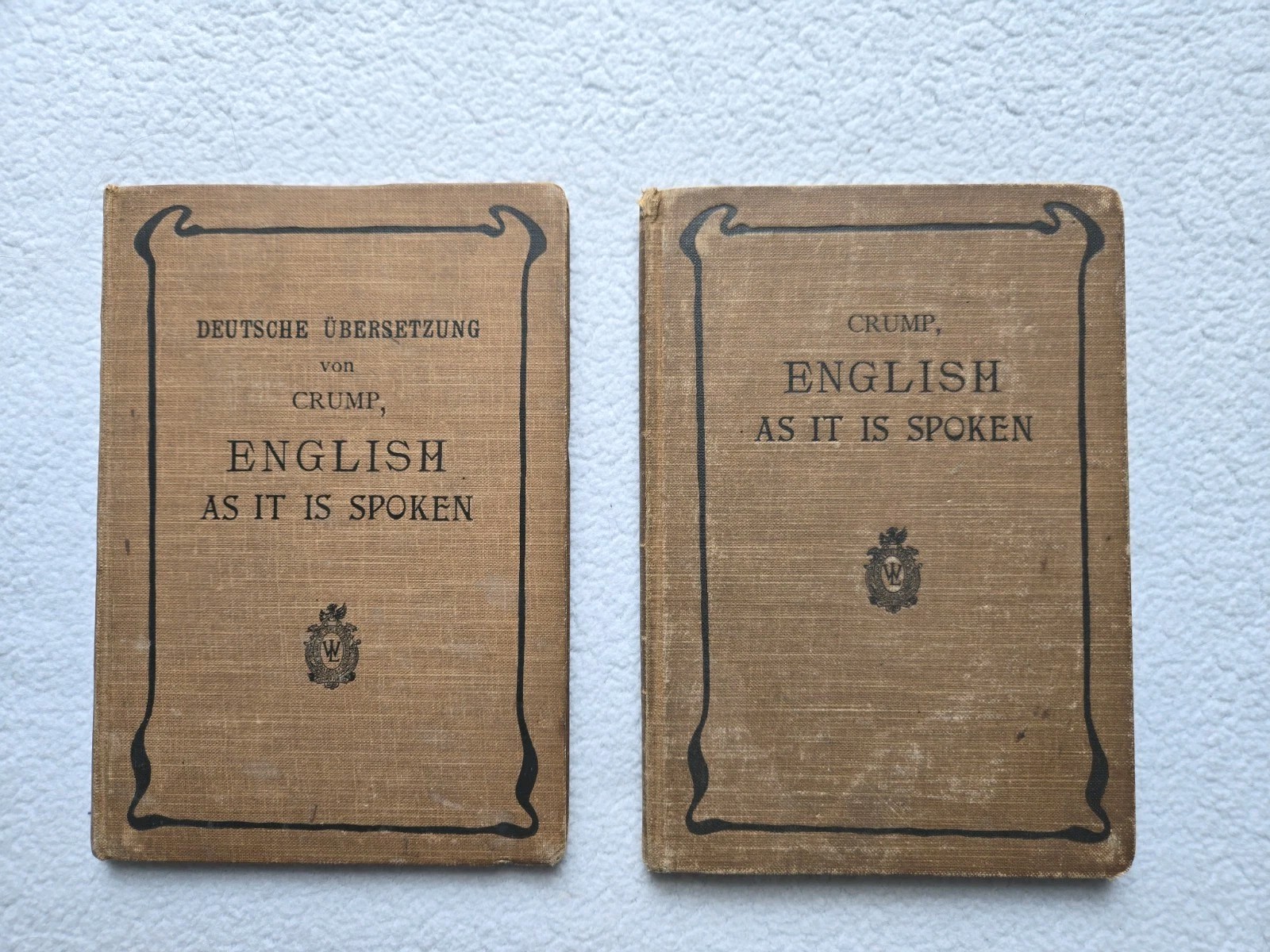 Vintage 1911 English Learning Textbook Set (2 Books) W.H. Crump/Berlin HC
