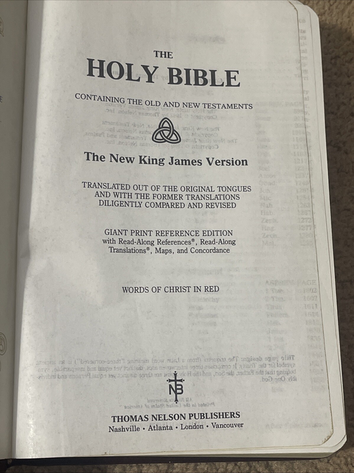 New King James Version Giant Print Nelson 433BG Leather Flex Nelson 1982