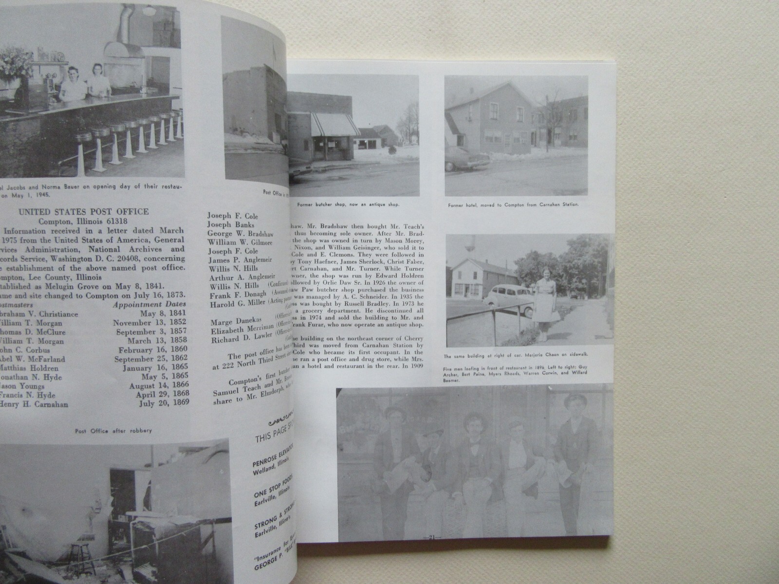 Compton Illinois Centennial 1875-1975 – The Centennial Book Committee, 1975 Fine