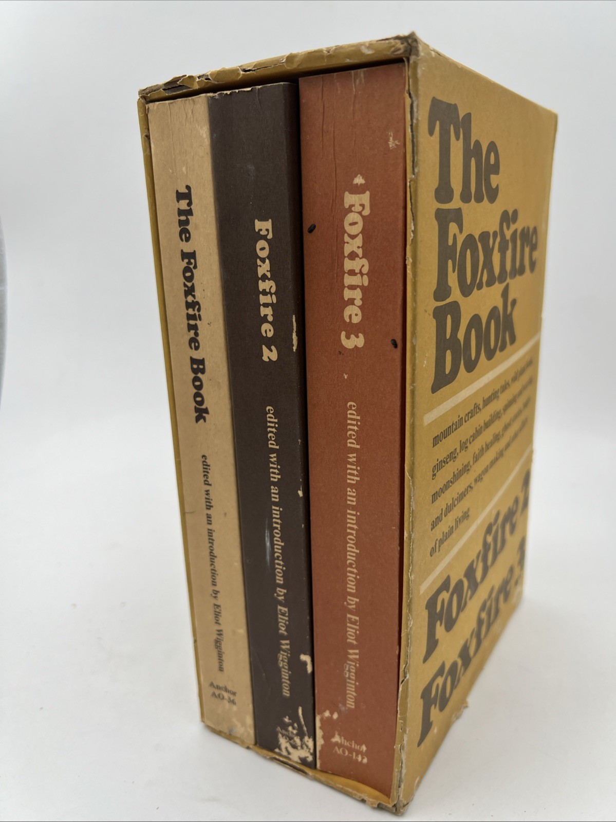 The Foxfire Book Box Set #’s 1 2 3 c1980 Anchor Trade Paperback Slipcase