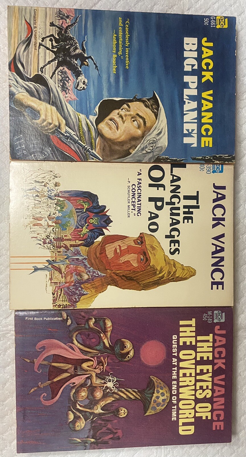 Jack Vance Lot Big Planet, The Languages Of Pao, The Eyes Of The Overworld