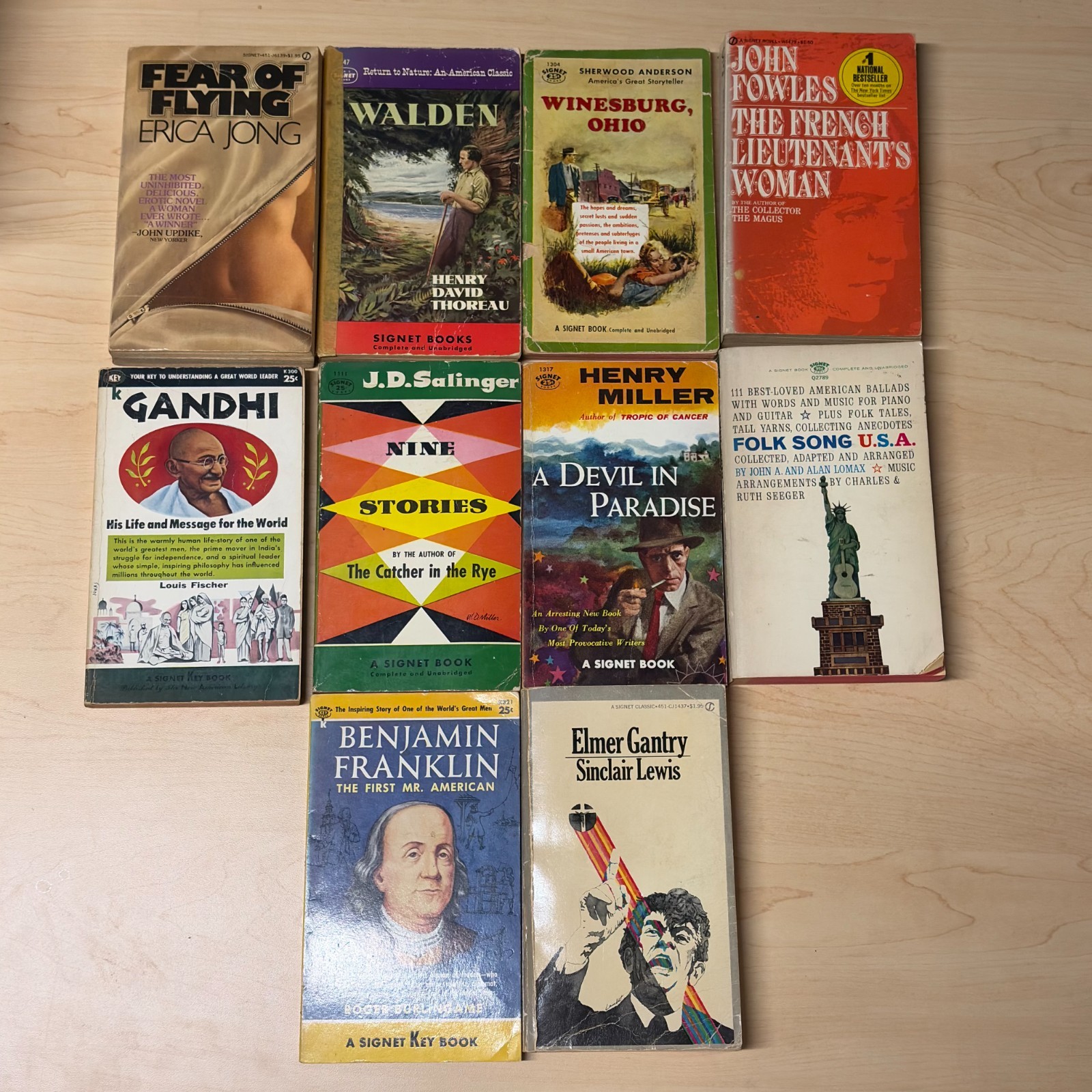 Vintage Signet Classical Paperback Lot 10 J.D. Salinger Walden Henry Miller