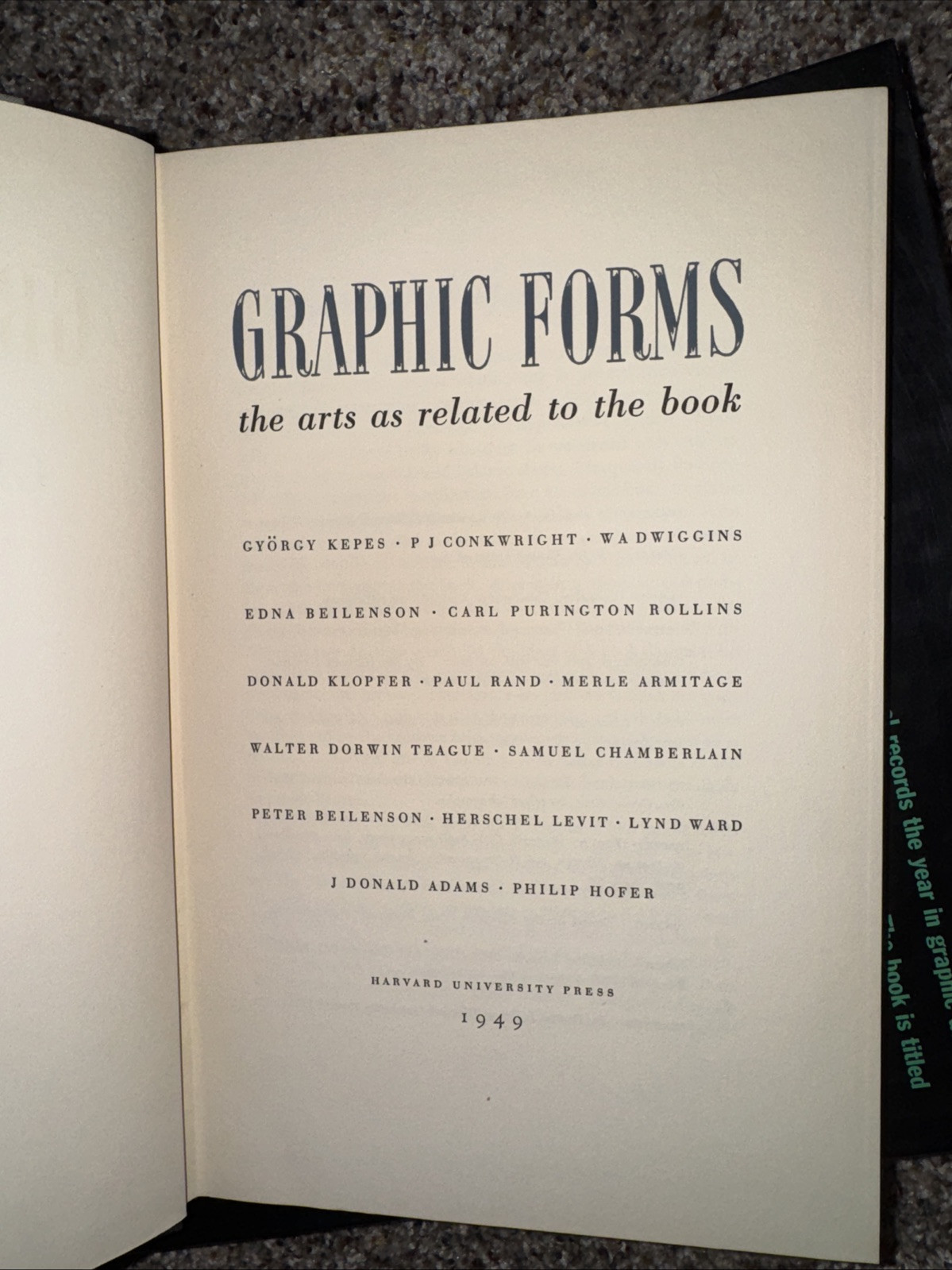 Graphic forms The arts as related to the book / 1st Edition 1949 Books on Books