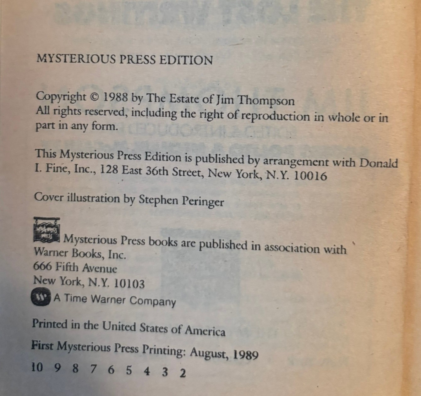Fireworks: Lost Writings of Jim Thompson, Mysterious Press 89, REDUCED PRICE!