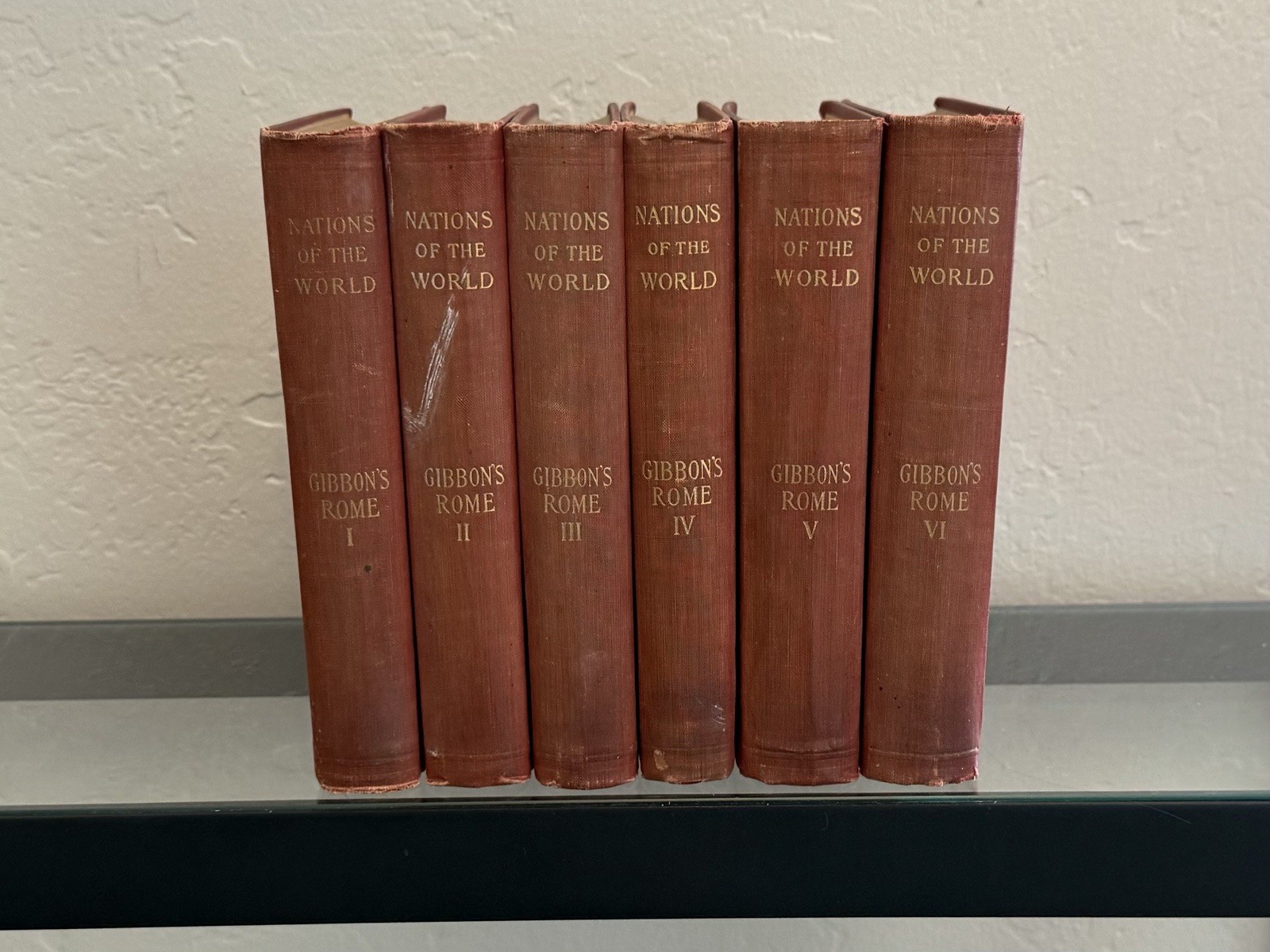 NATIONS OF THE WORLD: GIBBON’S ROME Volumes 1-6 HC / 1899-1901