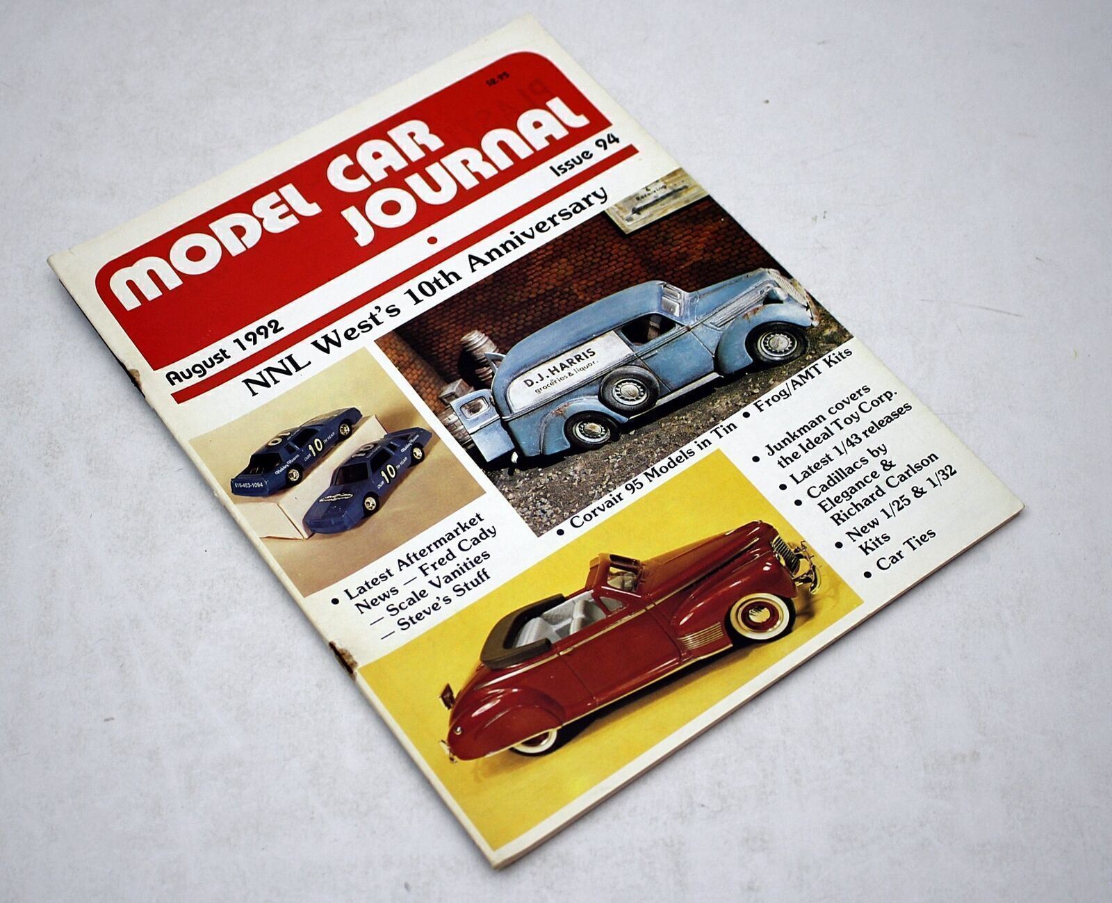MODEL CAR JOURNAL #94 Aug 1992, NNL West, New Model Kits, Slot Cars, Corvairs