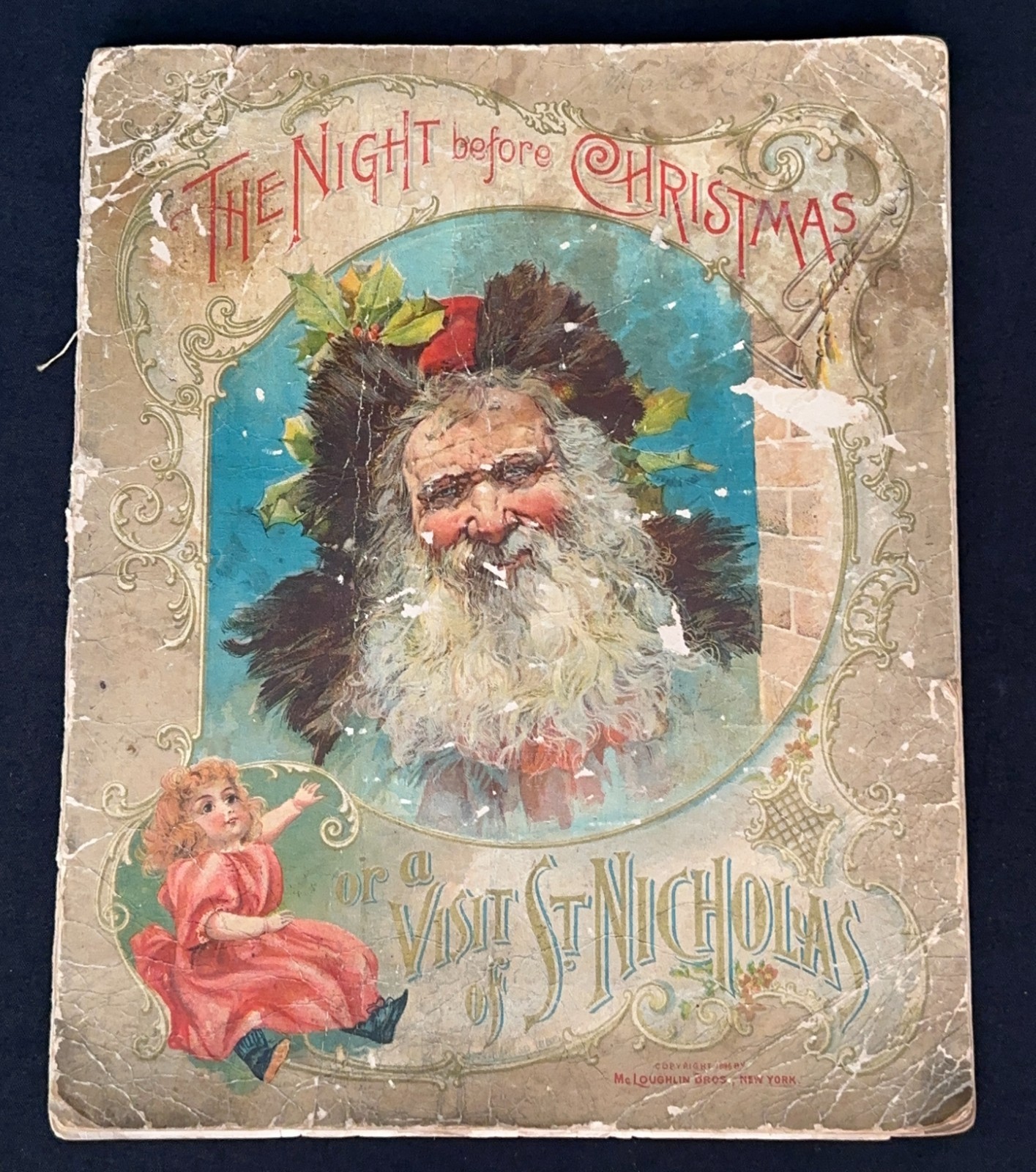Original Antique 1896 Santa ‘The Night Before Christmas’ McLoughlin Bros Scarce!