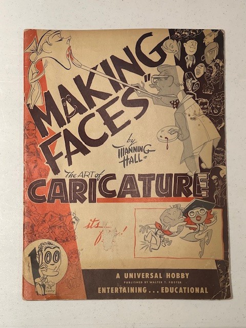 1948 MAKING FACES by Manning Hall PB Caricature Drawing VTG ART book Paperback