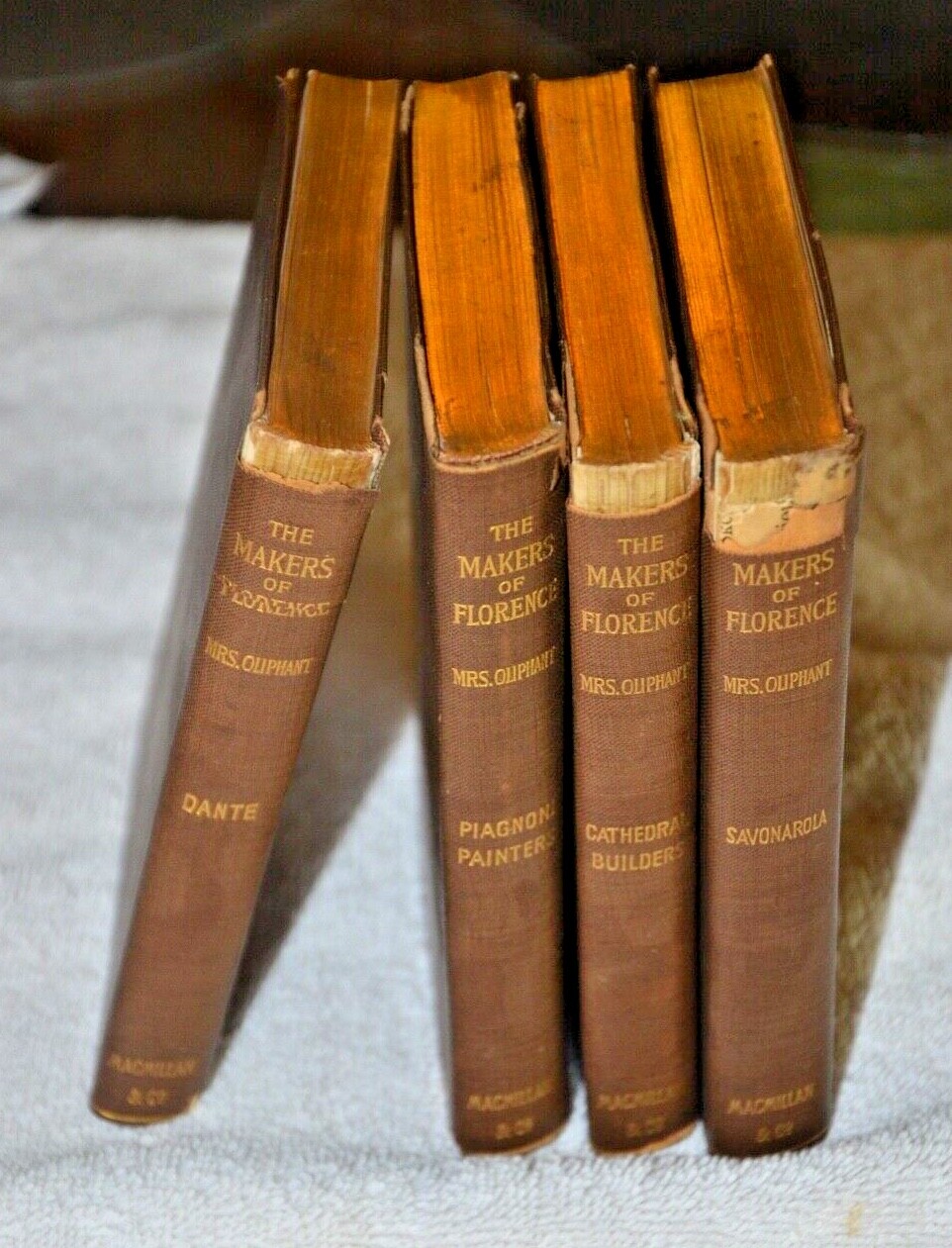qty 4 MAKERS OF FLORENCE BY MRS.OLIPHANT 1894 HARDCOVER MACMILLAN AND CO.