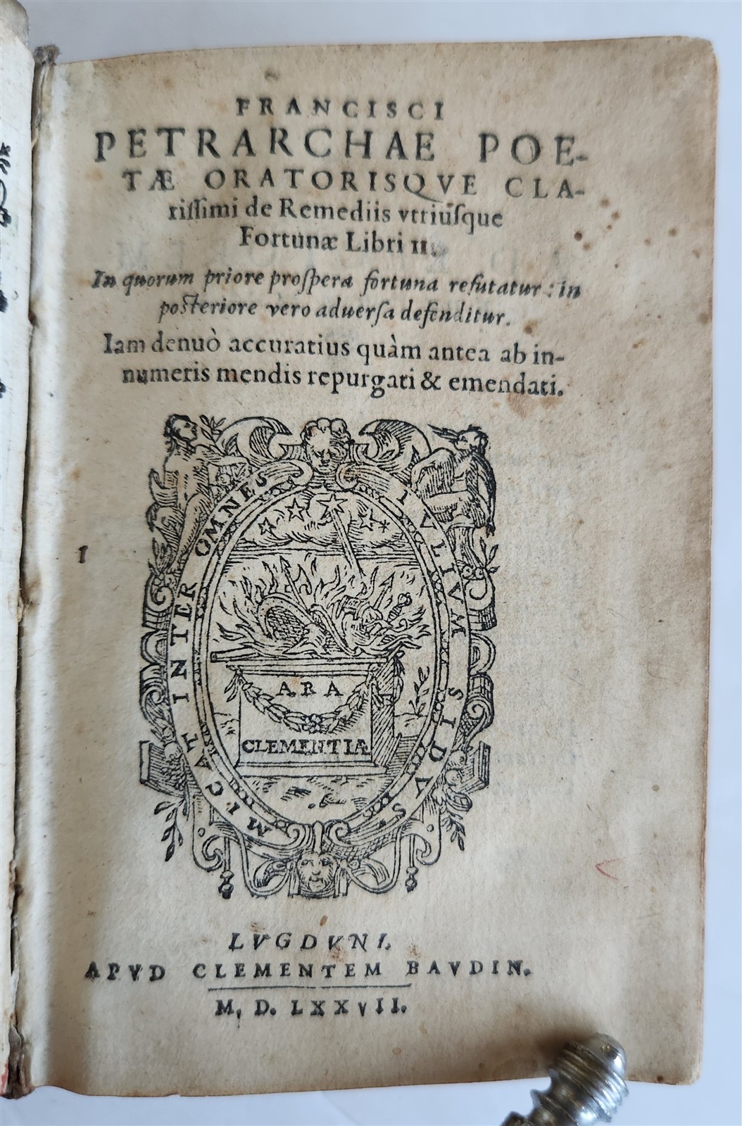 1577 PETRARCH Francisci Petrarchae poetae oratorisque antique VELLUM BOUND