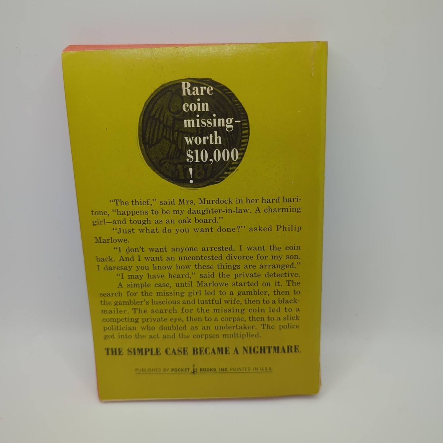 Pocket Book 50118 The High Window by Raymond Chandler Vtg Paperback 5th Print