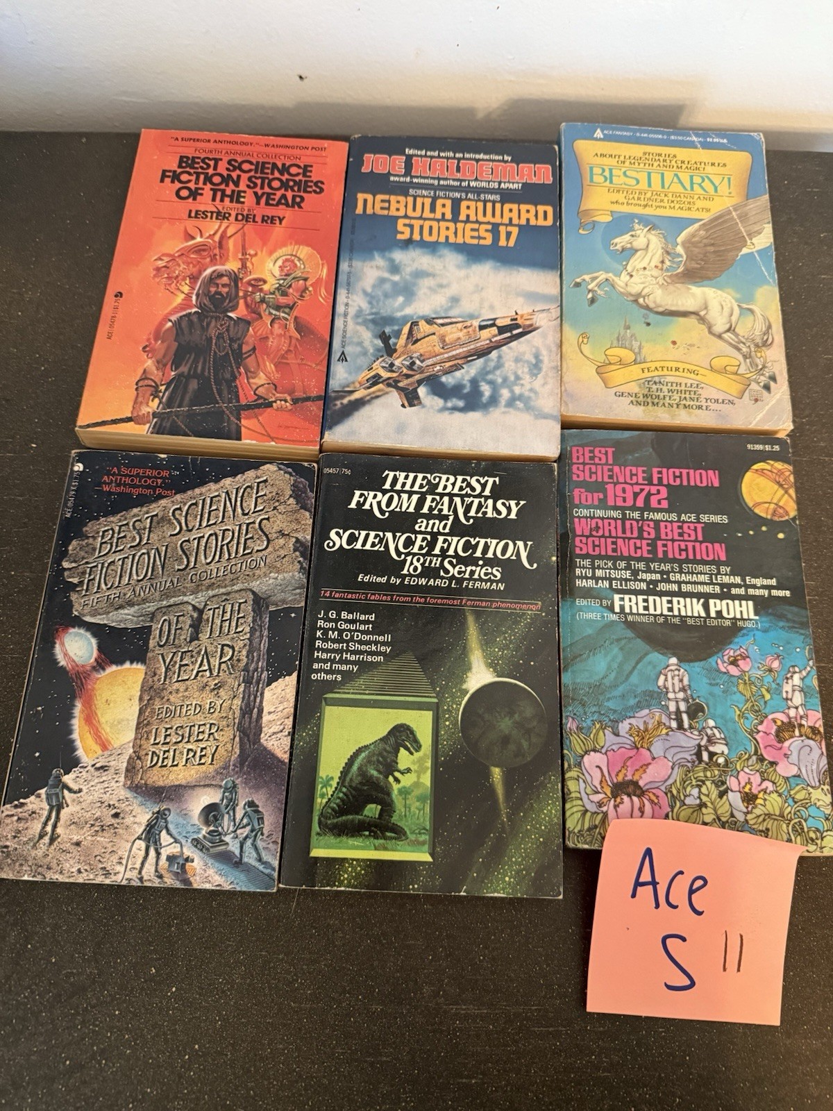 Lot of 11 Ace VTG Fantasy Sci-Fi PBs – Del Rey, Pohl, Le Guin, Ferman, Dozois,