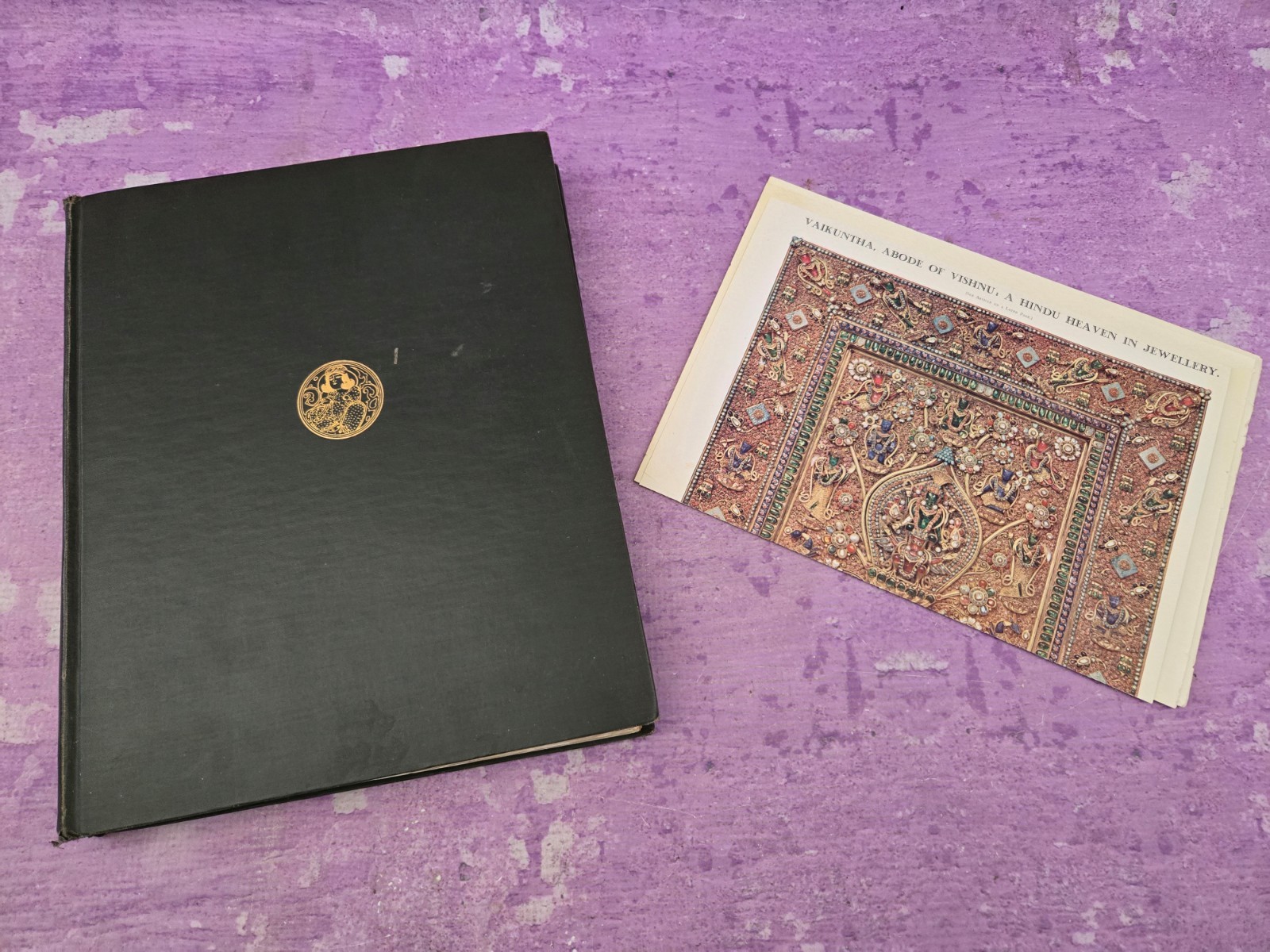 1928 Oriental Art Ceramics Fabrics Carpets HC Book Color Plates + Extras Vintage