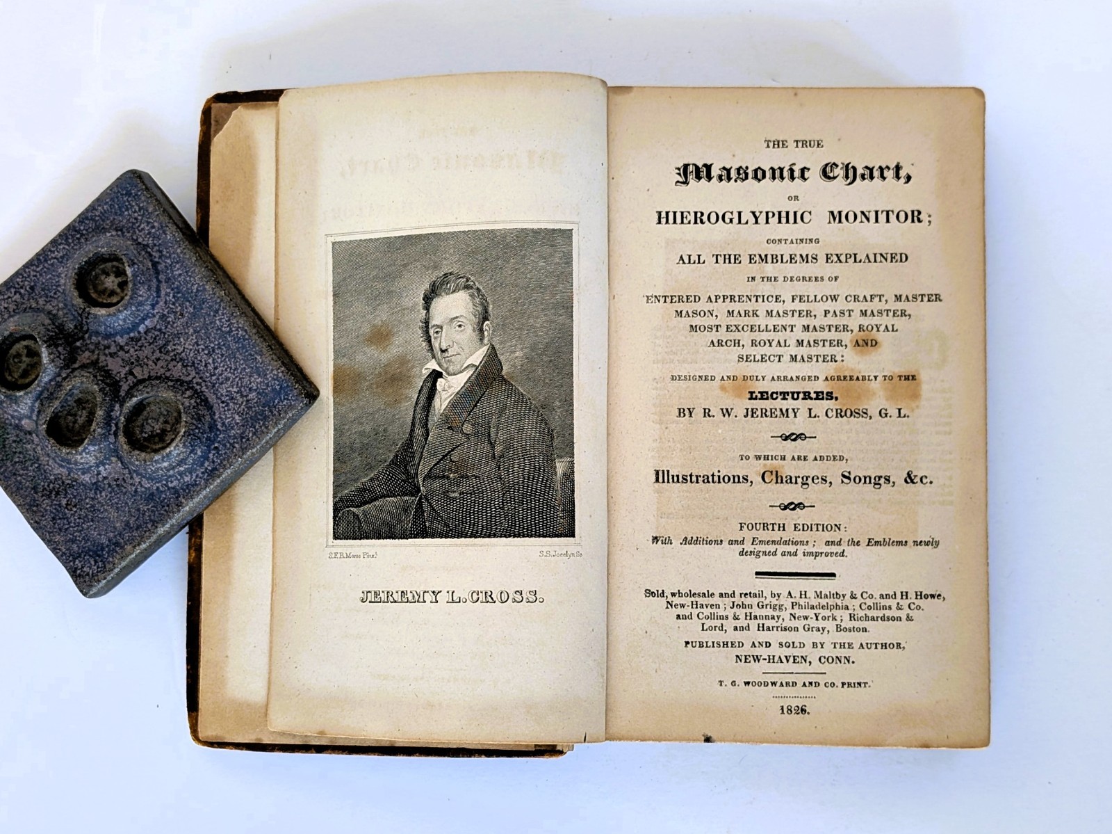 1826 MASONIC CHART or HIEROGLYPHIC MONITOR w/ 48 PLATES Freemasonry Occult