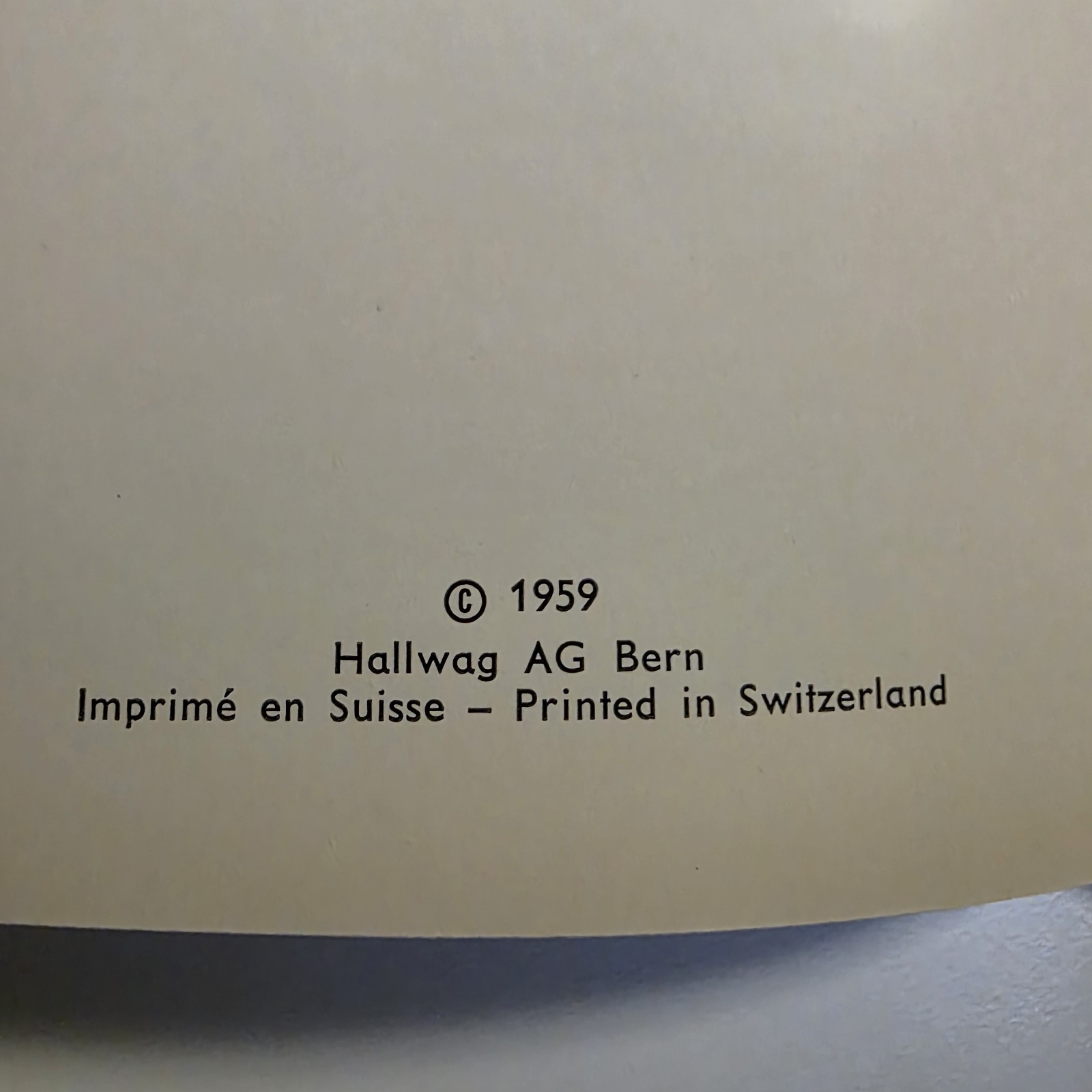 Paris Hallwag AG Bern Printed In Switzerland 1959