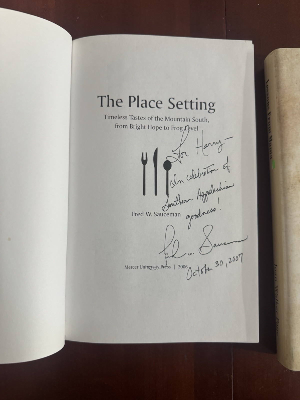 2 Signed & Inscribed Books – Southern Appalachia, Foodways & Family