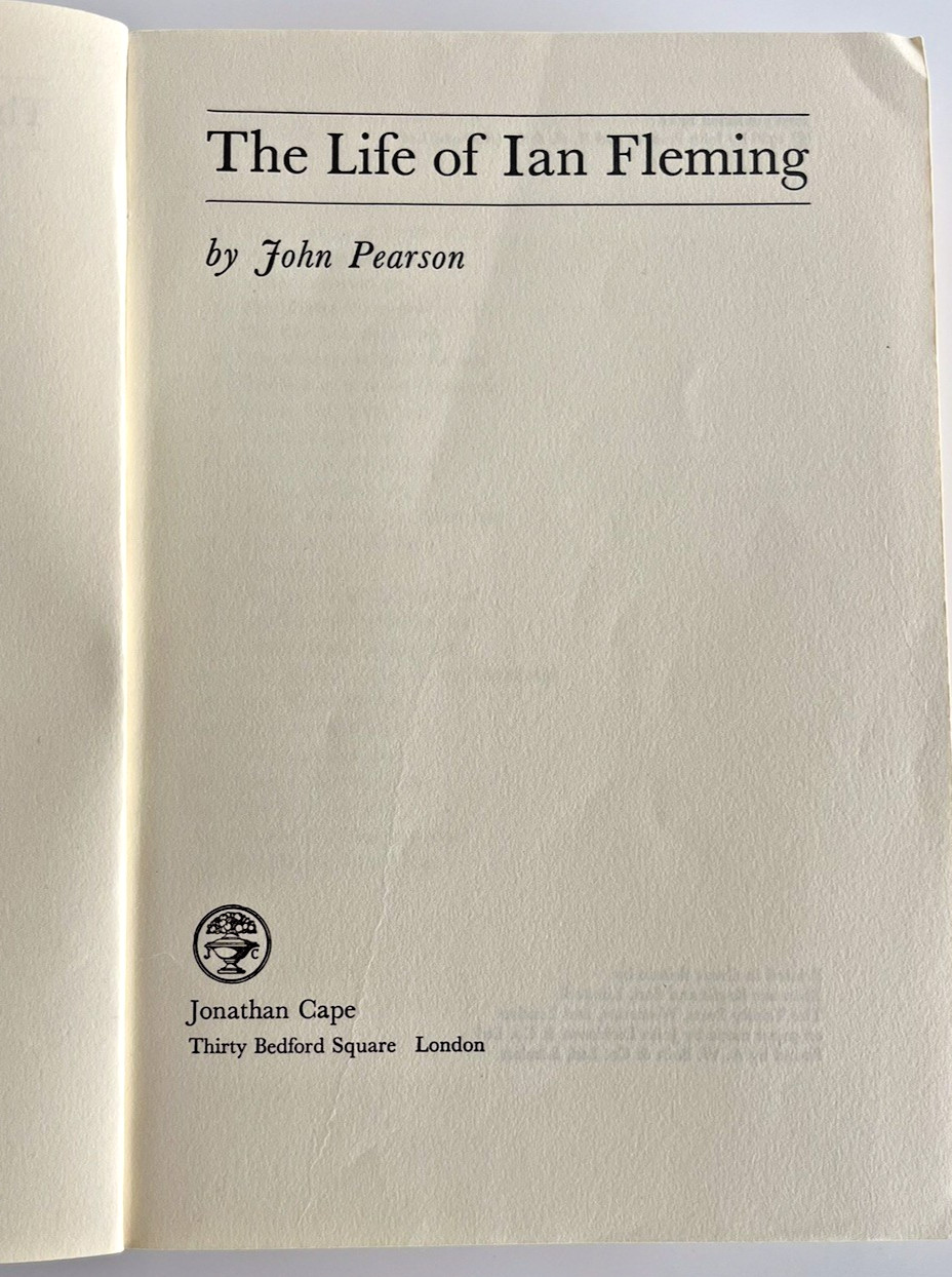 The Life of Ian Fleming by John Pearson Rare Uncorrected Proof Copy D/J 1966