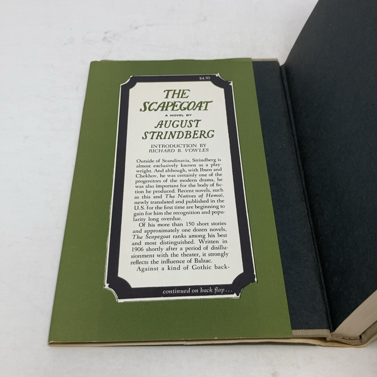 The Scapegoat by August Strindberg HC First Edition Very Good 1967