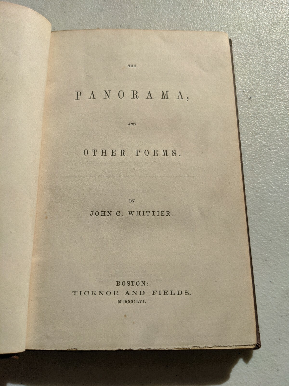 The Panorama and Other Poems by John Greenleaf Whittier (1856,Ticknor and Field)