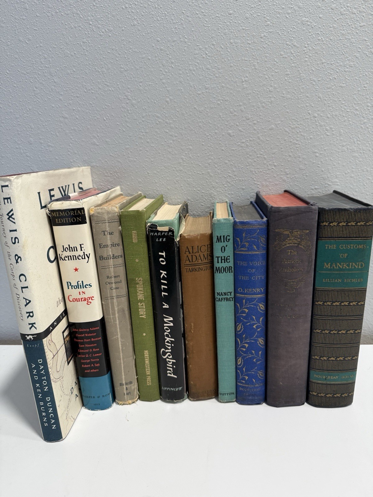 Lot of 10 Books Gilt Decorated Multicolor Staging Display Antique Old History