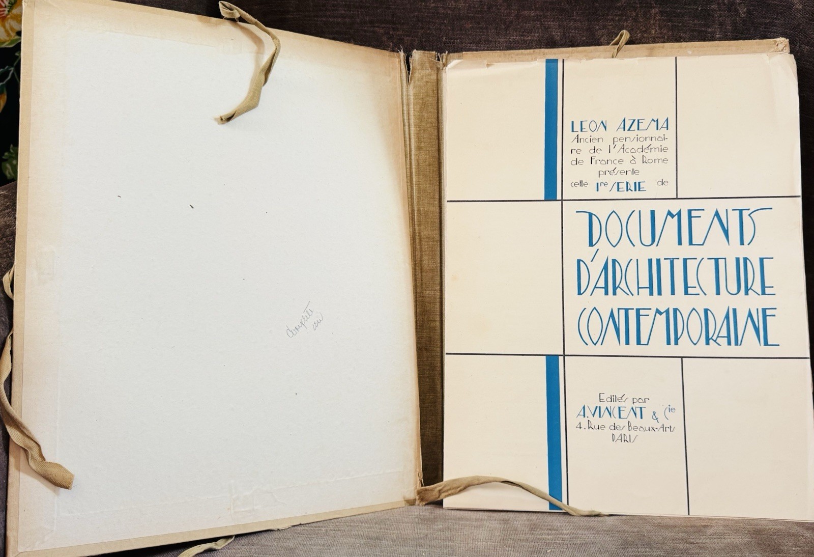 Leon Azema Documents D’Architecture Contemporaine 1927 Full Set Paris A.Vincent