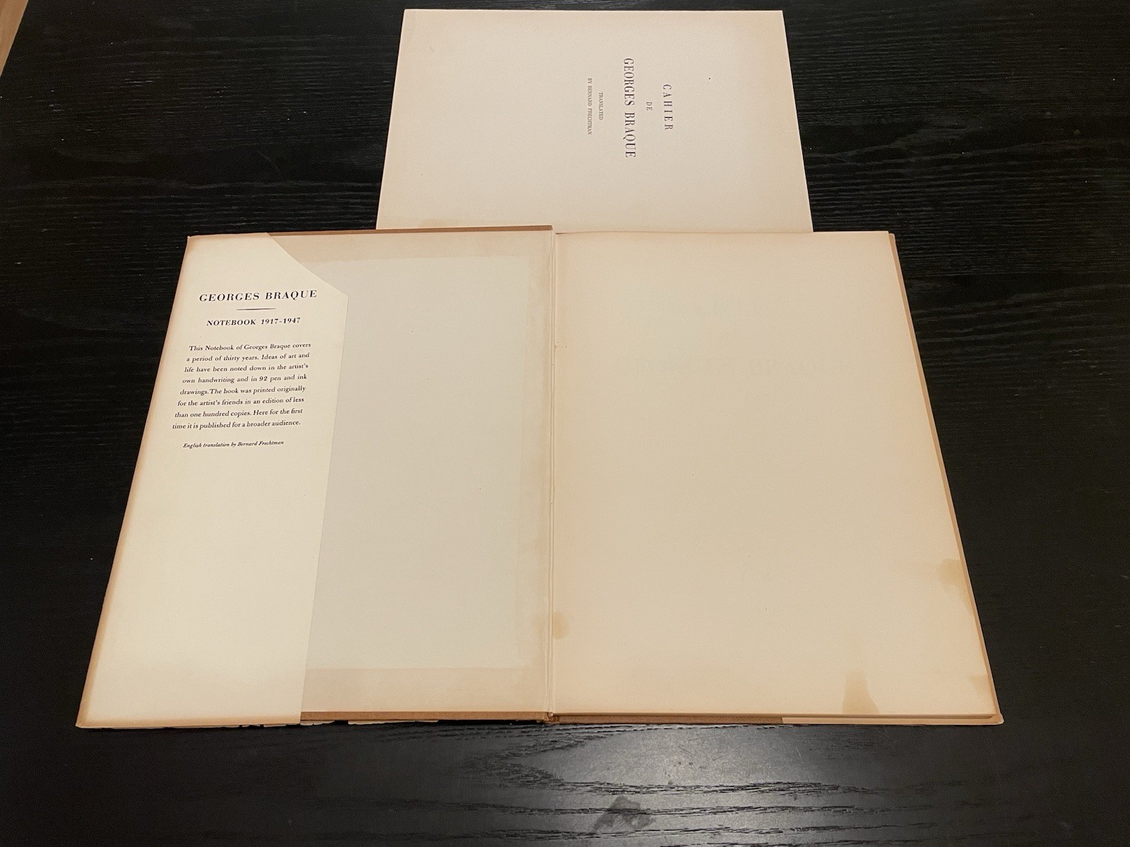 Braque, Georges – 1st Cahier de Georges Braque 1917-1947 + RARE Translation + DJ