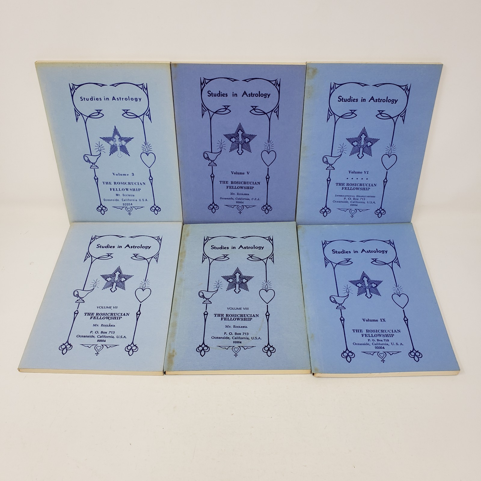 Studies in Astrology Lot of 6 by Elman Bacher (Vol 3, 5-9, Rosicrucian, 60s-70s)