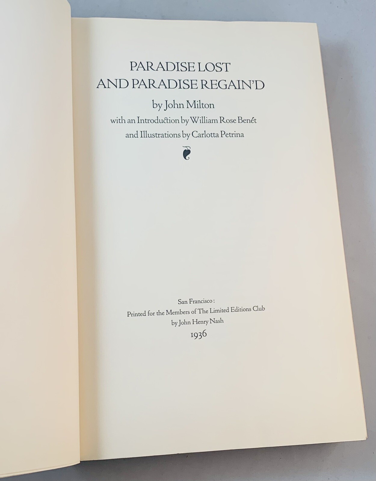 Paradise Lost and Regain’d-SIGNED Limited Edition!-163 of 1500 Copies-1936-RARE!