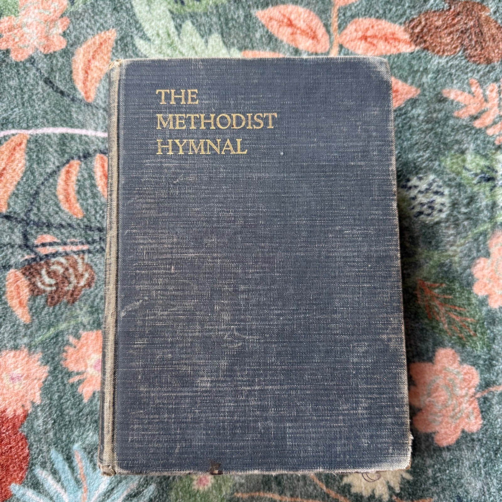 Vintage 1939 The Methodist Hymnal Hardcover Blue Gold Religious Book Antique
