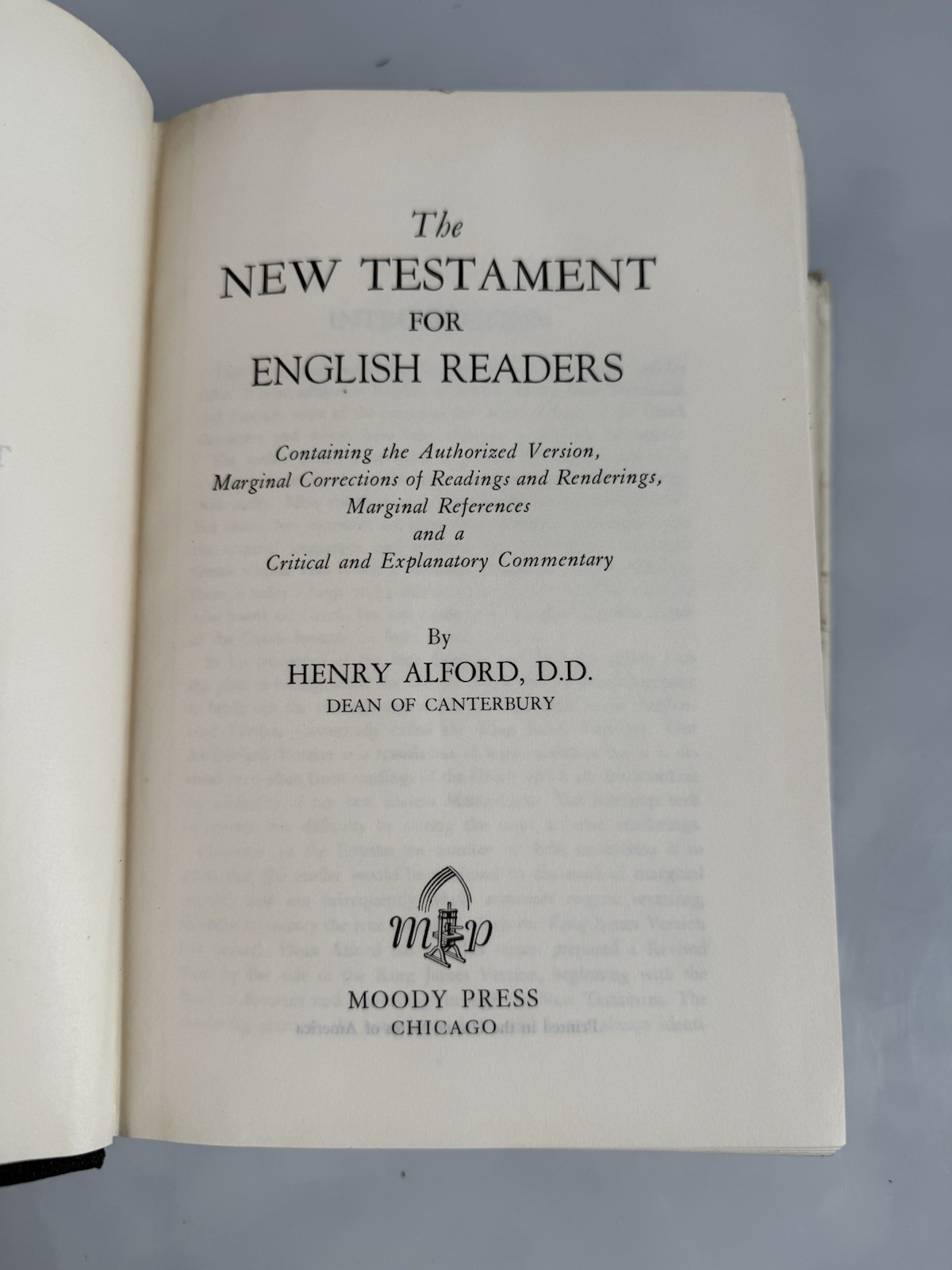 The New Testament for English Readers by Henry Alford Moody Press Hardcover