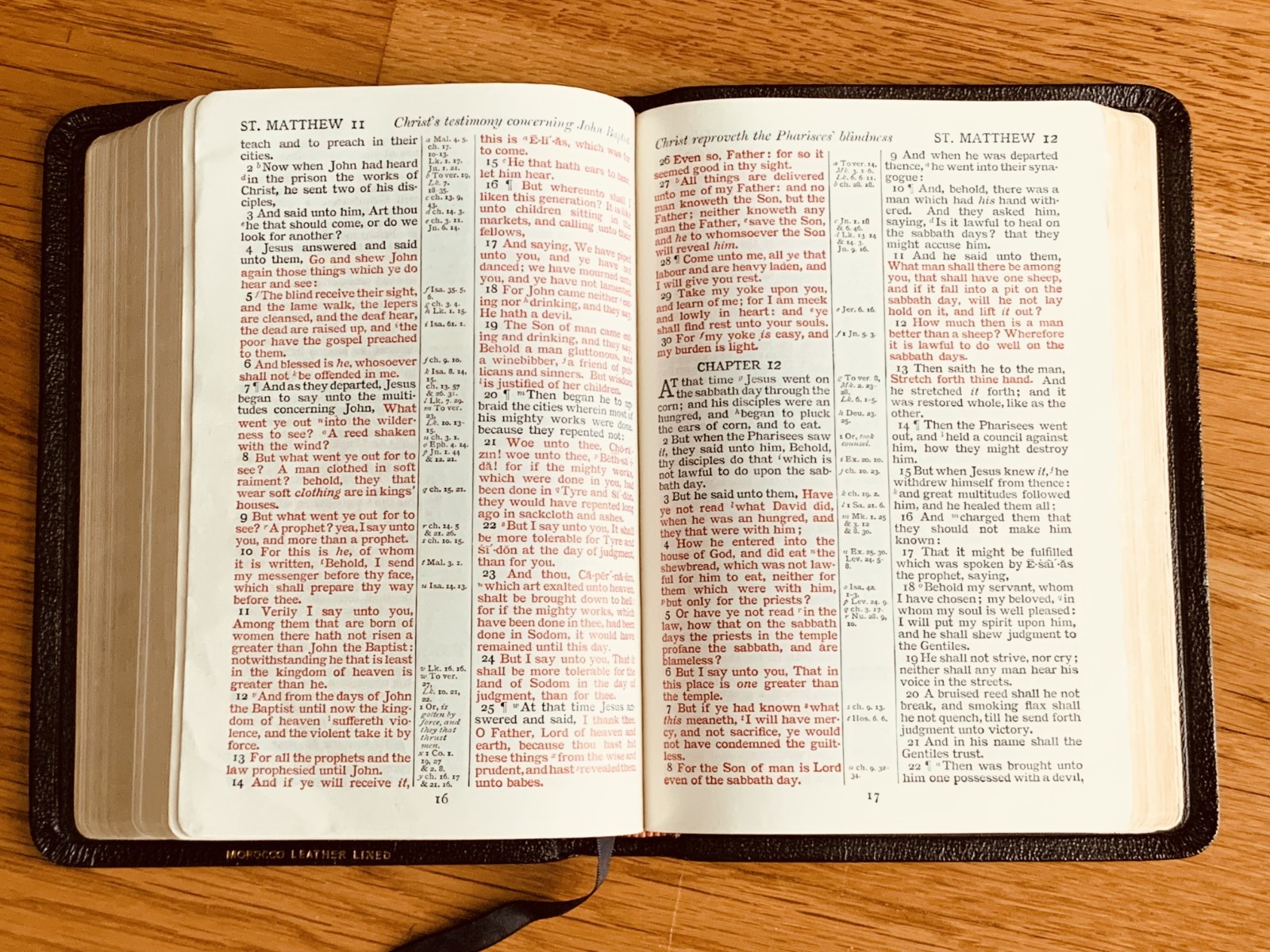 Holy Bible – Concordance – Red Letter Edition – Cambridge Morocco Leather Lined