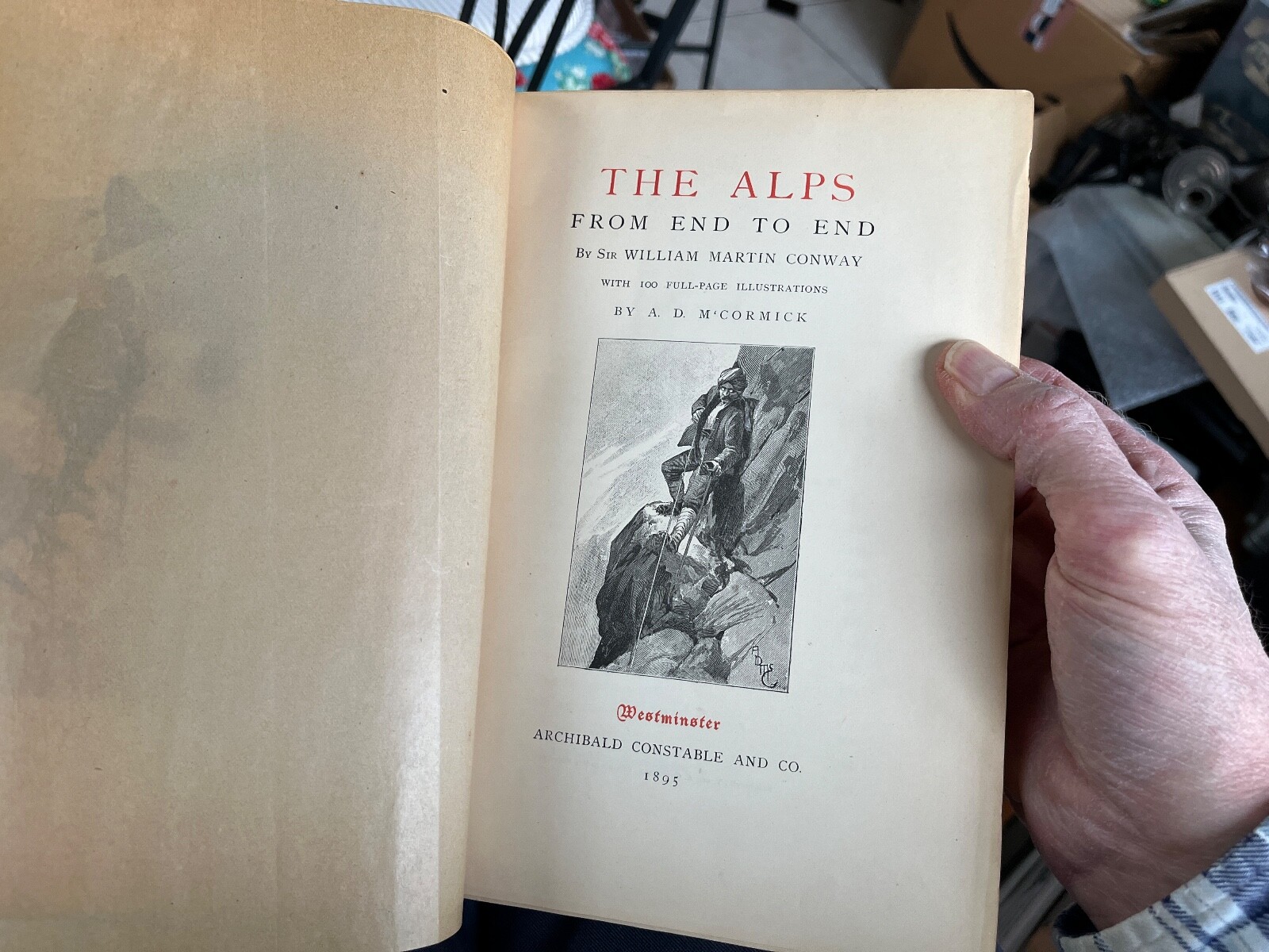 1895 book The Alps From End to End William Martin Conway hiking mountain climb