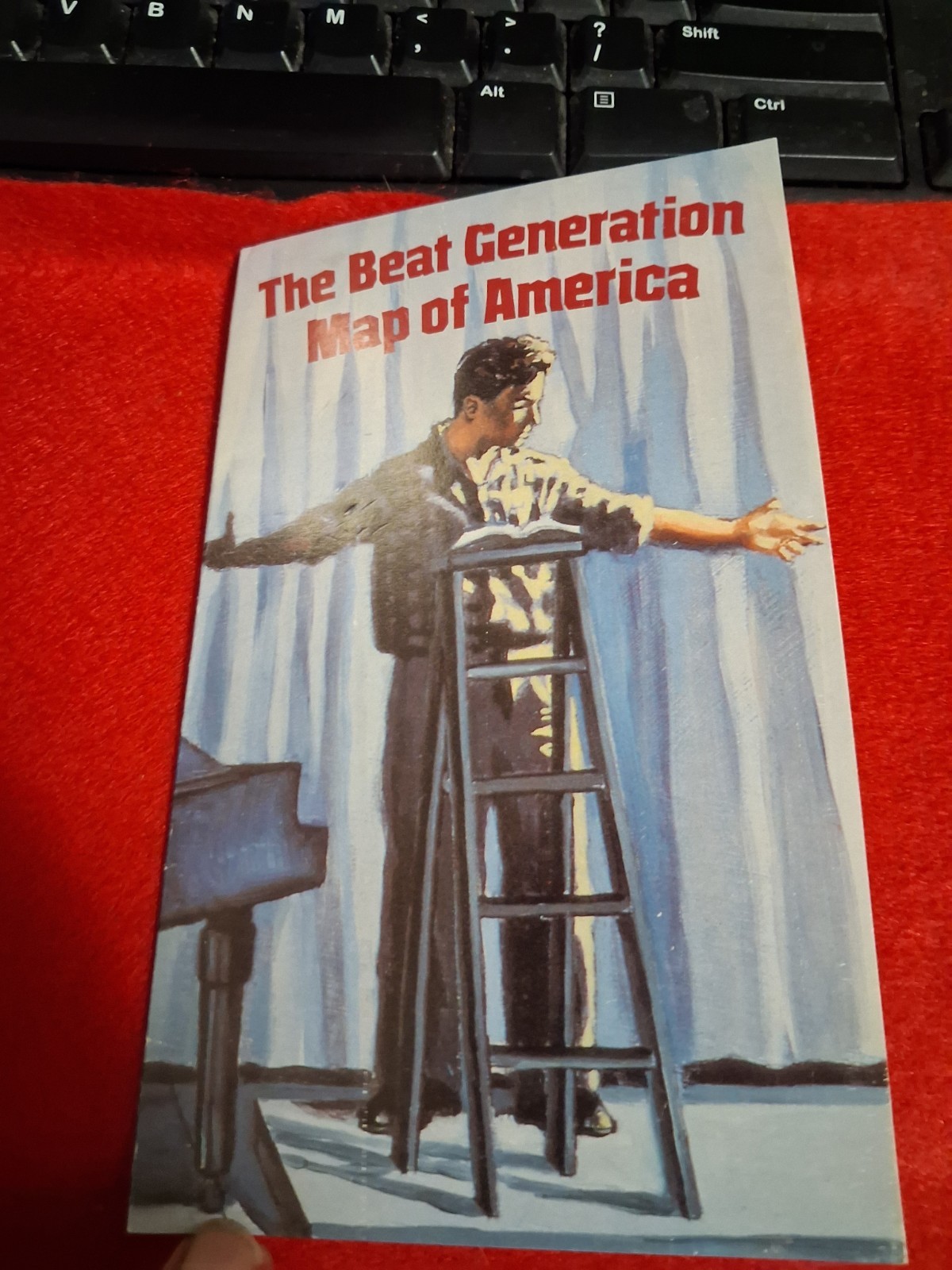 VERY RARE The Beat Generation Map Of America Aaron Blake Pub. Full Color Foldout