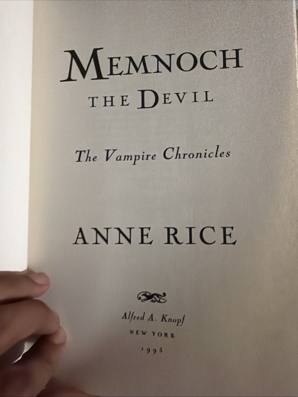 Memnoch the Devil Anne Rice 1995 ~ First Edition HC DJ Vampire Chronicles Knopf
